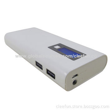 Dual Outputs Power Bank with Digital Display, LED Torch